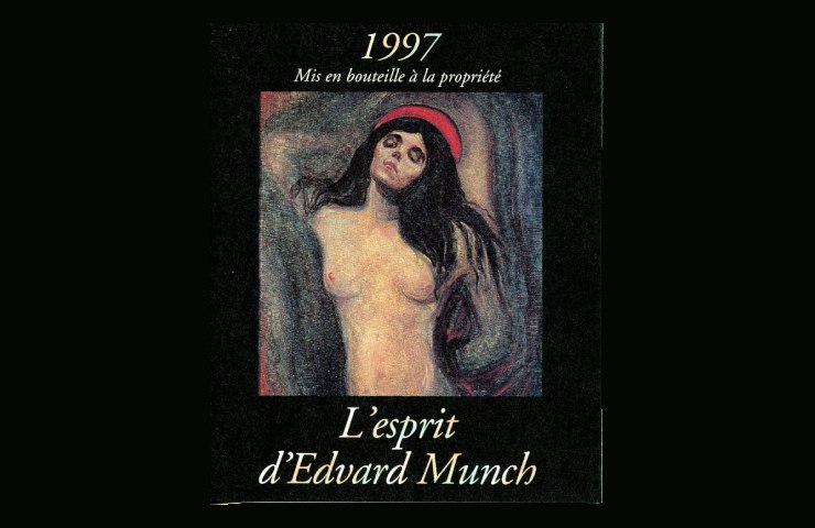 Etichetta del vino norvegese L'Esprit d'Edvard Munch