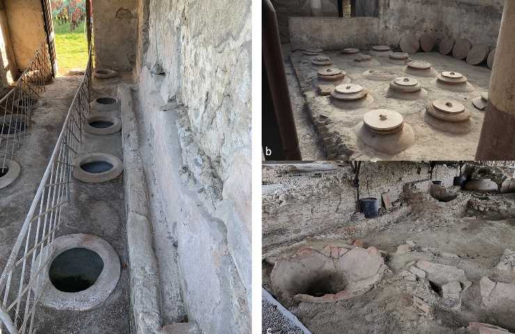 Le cantine di "dolia" negli scavi di Pompei