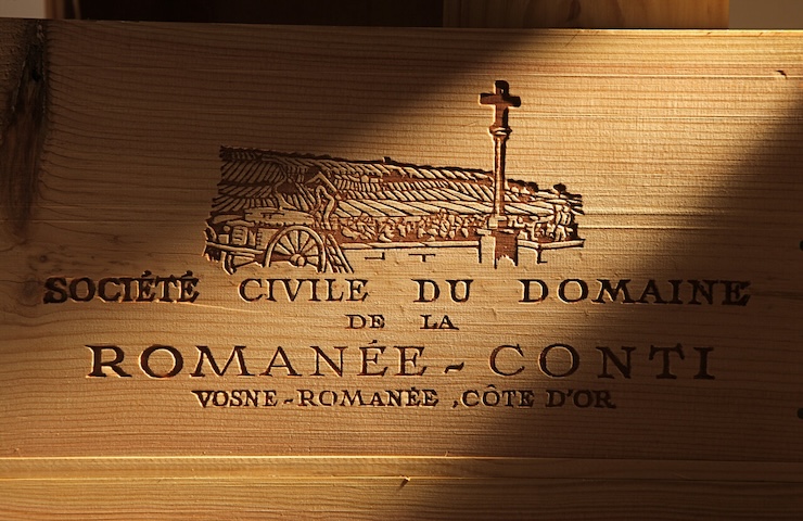 La cassa che contiene i Romanée Conti