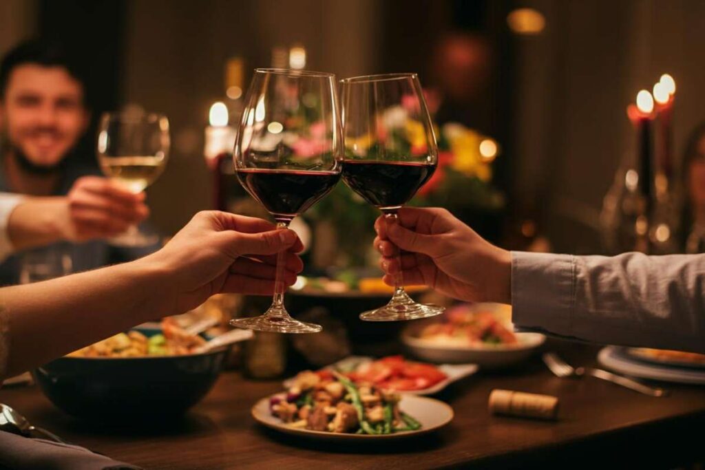 Il momento perfetto per alzare i calici a tavola