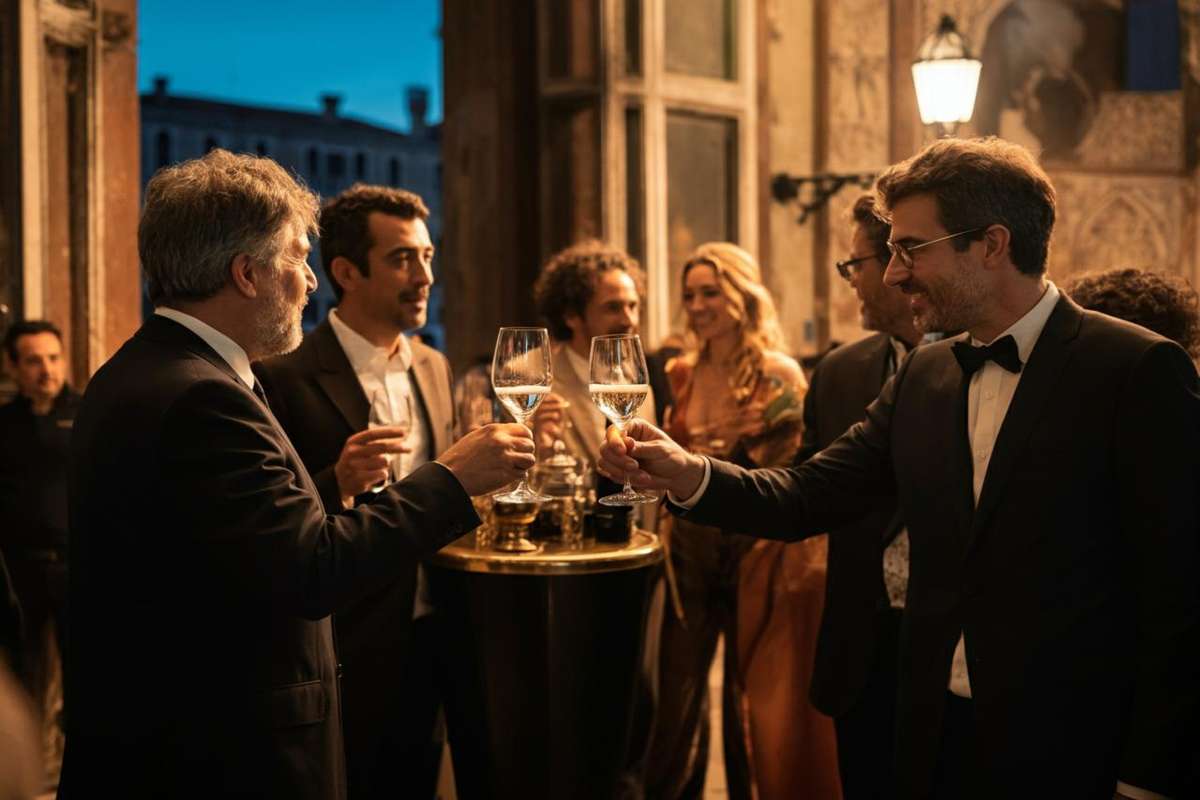 Celebrities brindano con un'etichetta limited edition alla Mostra del Cinema di Venezia