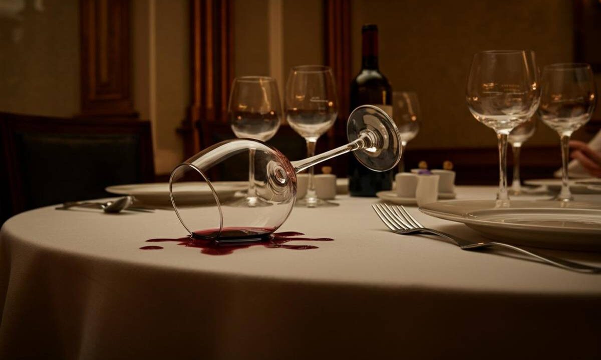 Come affrontare con stile un incidente a tavola: il calice di vino rovesciato