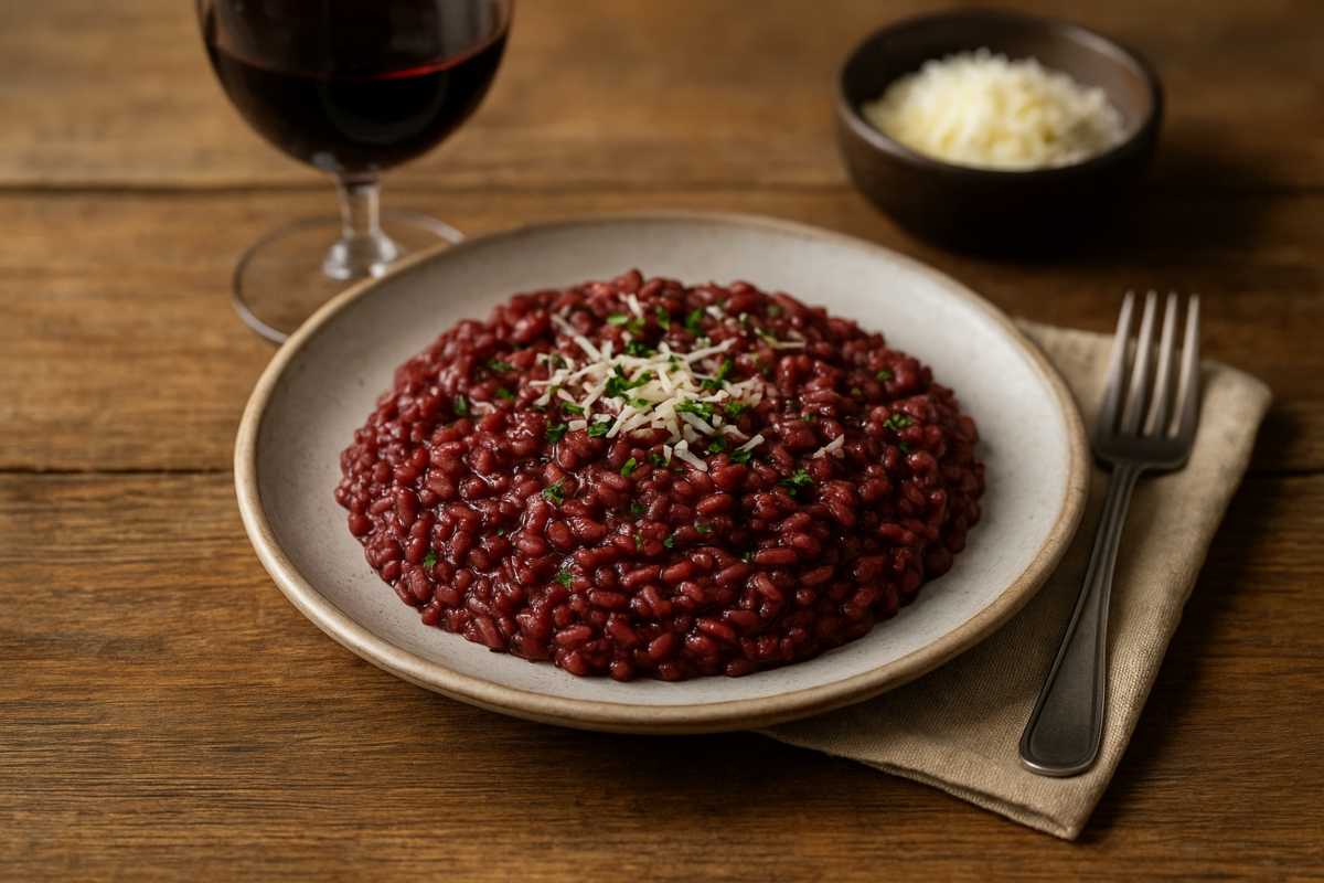 Risotto al vino rosso.