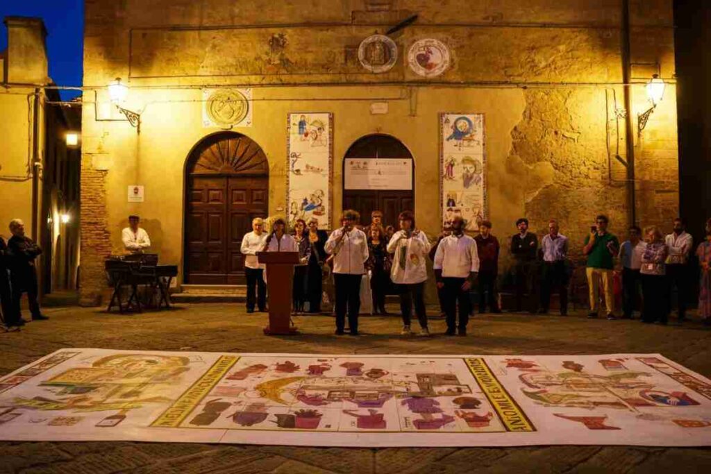 Brunello 2025: Paola Minaccioni lancia un messaggio contro la violenza sulle donne con la sua piastrella