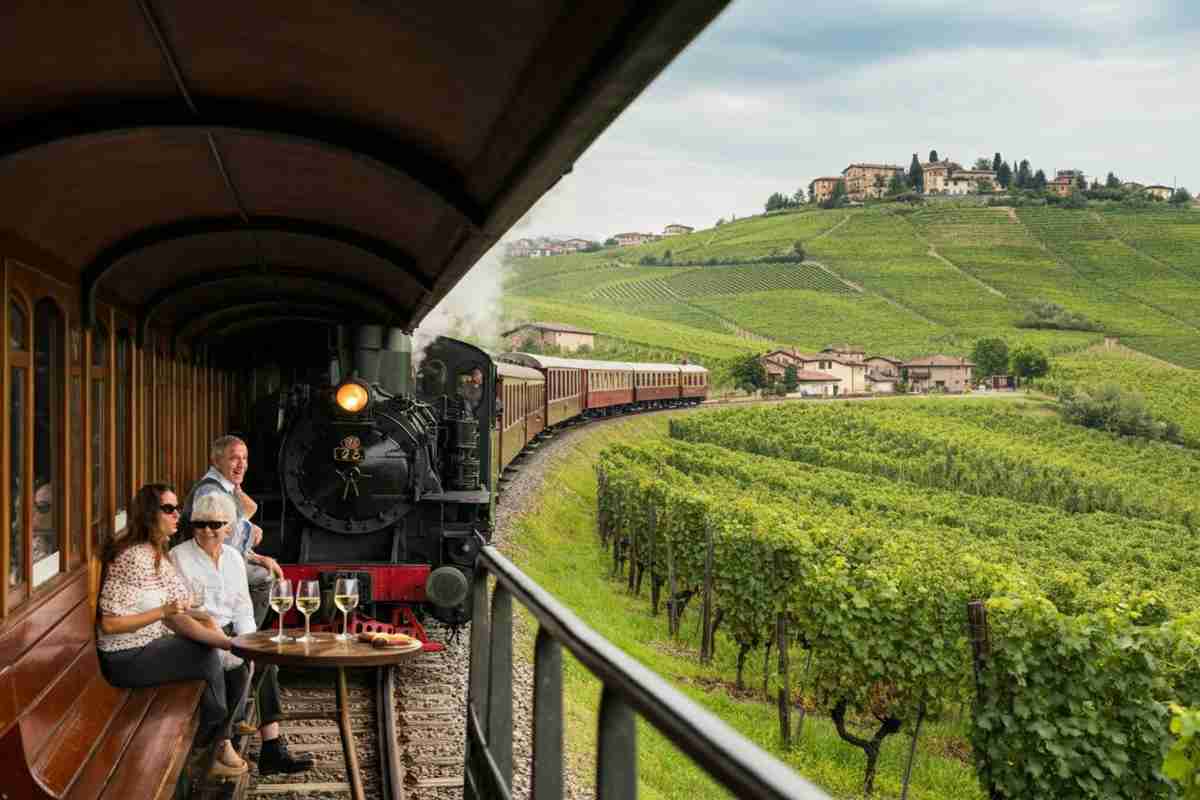 Scopri il fascino del viaggio in treno a vapore tra le terre del vino Asti Spumante e Moscato d'Asti